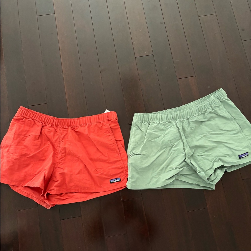 Patagonia Vibrant Red and Soft Green Shorts